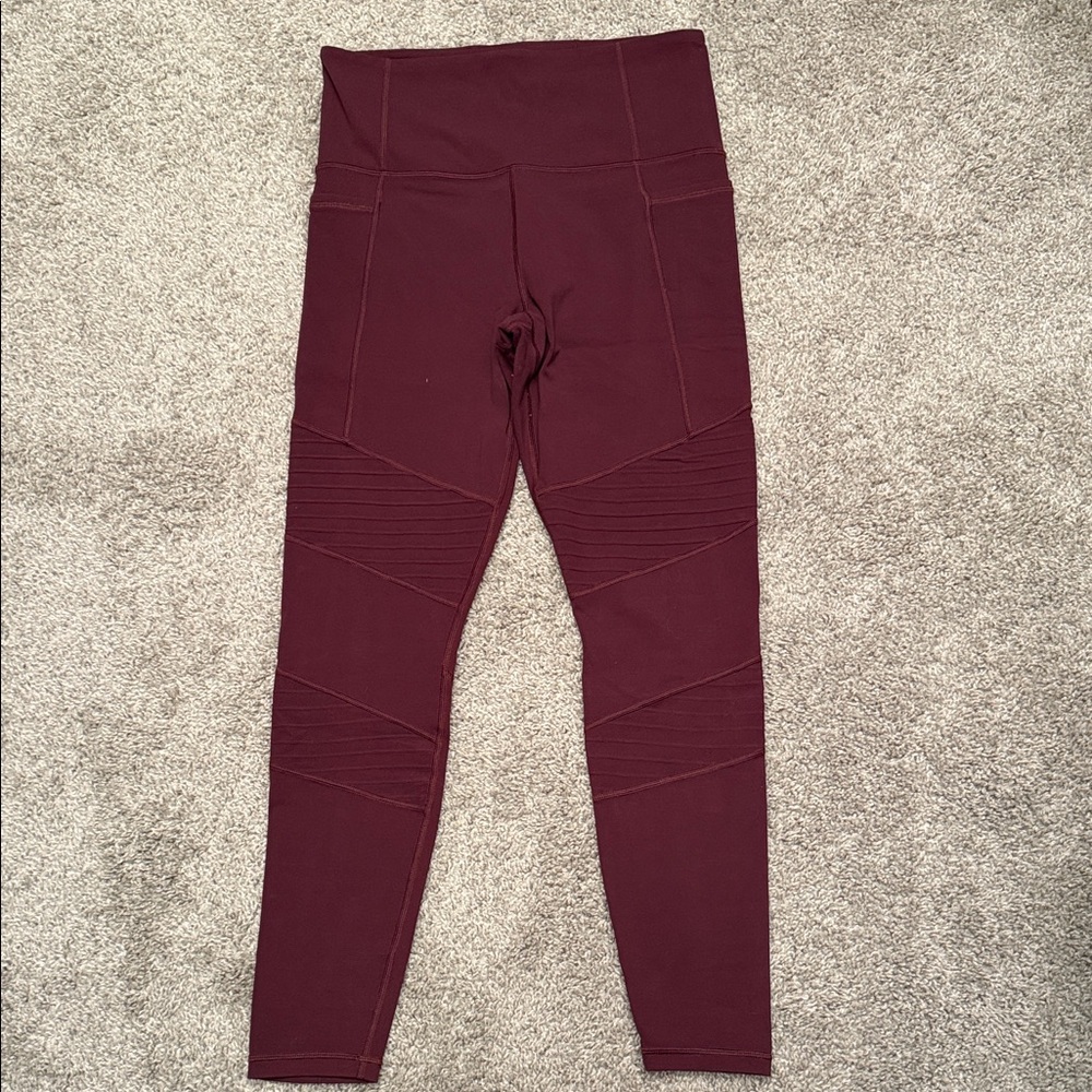 Athleta Inclination Moto Tight in Deep Burgundy